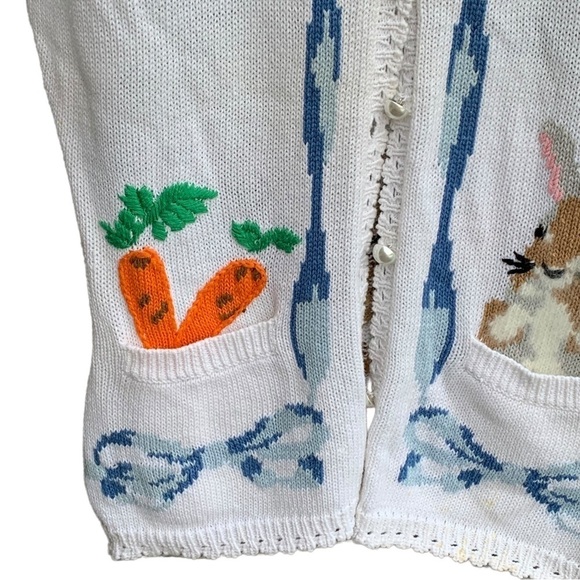 Vintage Eagle’s Eye Bunny Rabbit Cardigan Sweater Medium - Picture 3 of 7